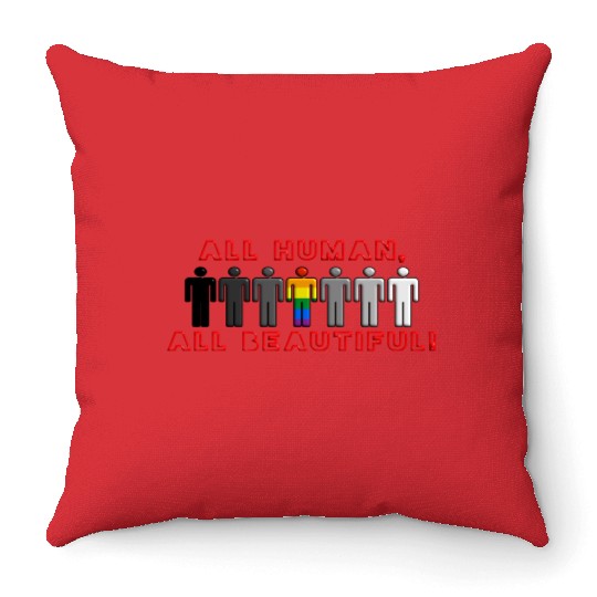 All Human All Beautiful Throw Pillows