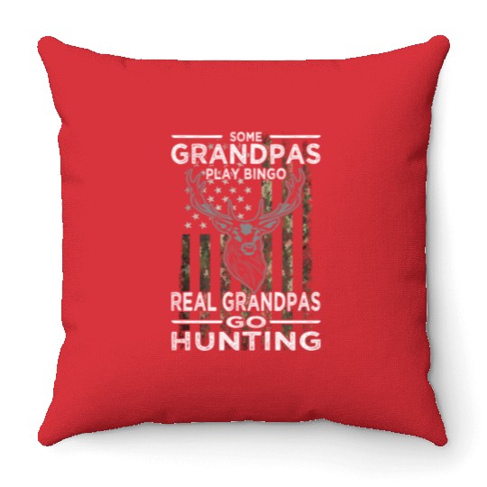 Buck Deer Hunting American Camouflage Throw Pillows