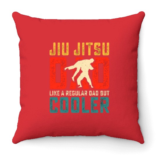 jiu jitsu dad like a regular dad but cooler Throw Pillows