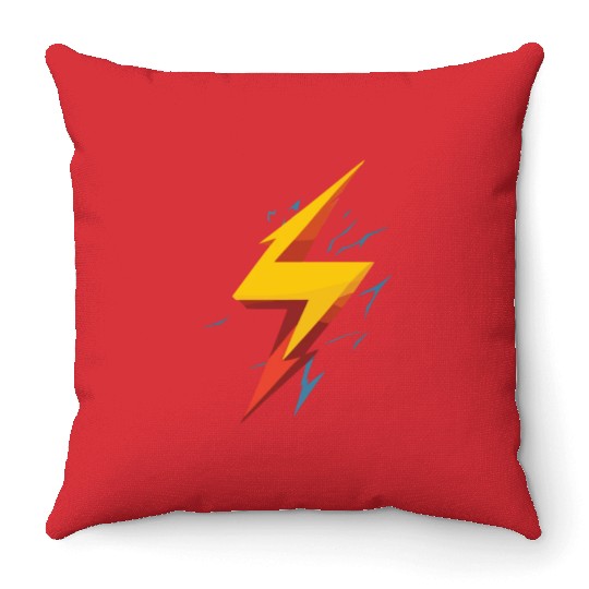 lightning bolt Throw Pillows