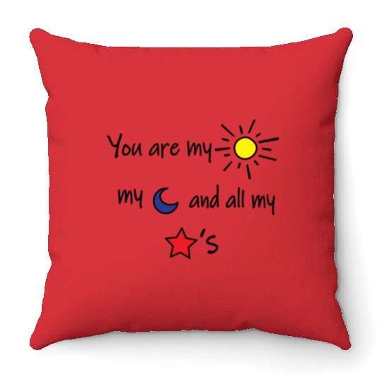 Sun Moon and Stars Throw Pillows