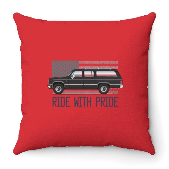 ride Midnight Black Throw Pillows