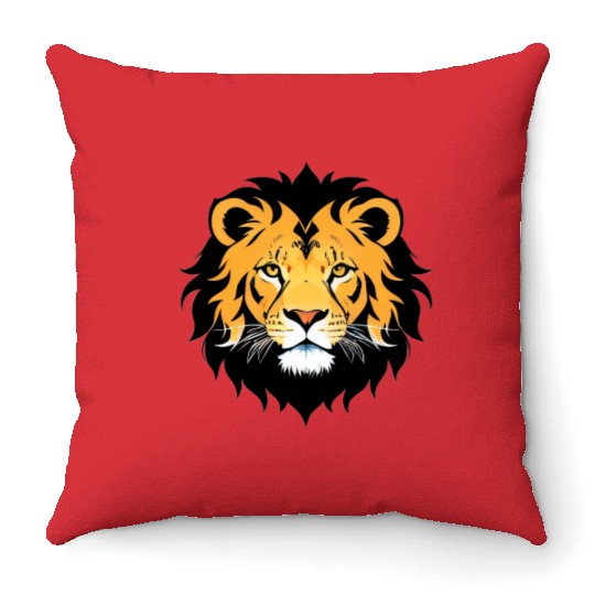 Royal Cartoon Lion - King of the Jungle 16 Throw Pillows