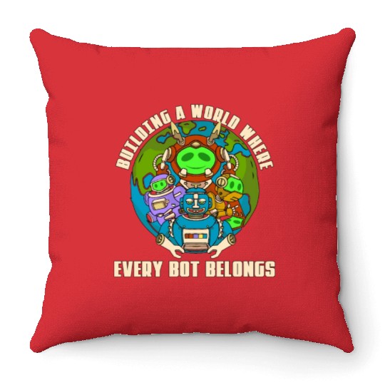 Robotics Building A World Robot Robotics Engineer Throw Pillows