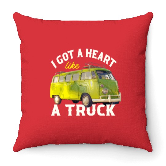 I Got A Heart Like A Truck Throw Pillows