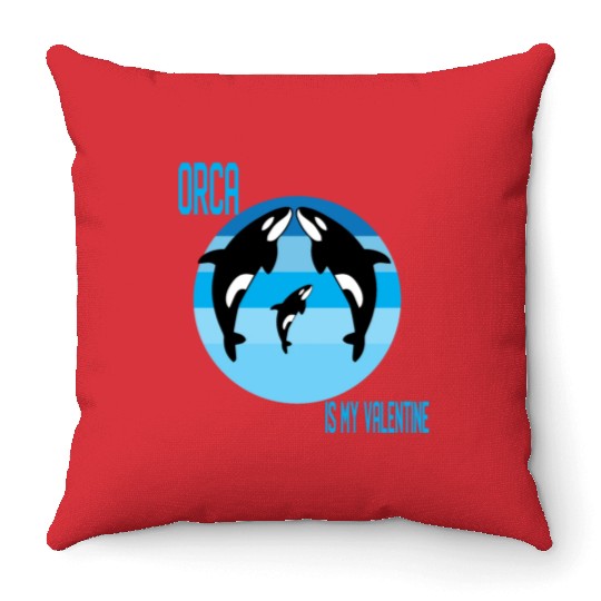 King Orca: Ruler of the Seas Throw Pillows