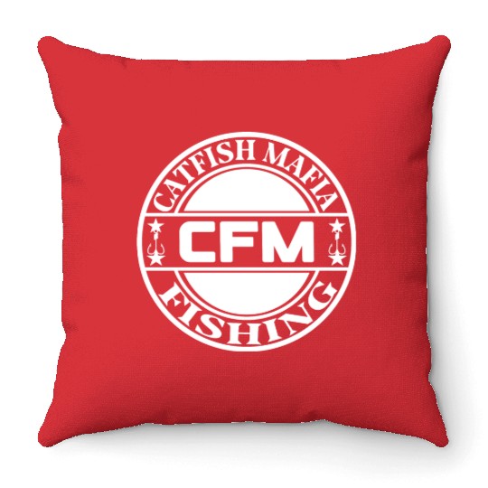 Catfish fishing Throw Pillows design