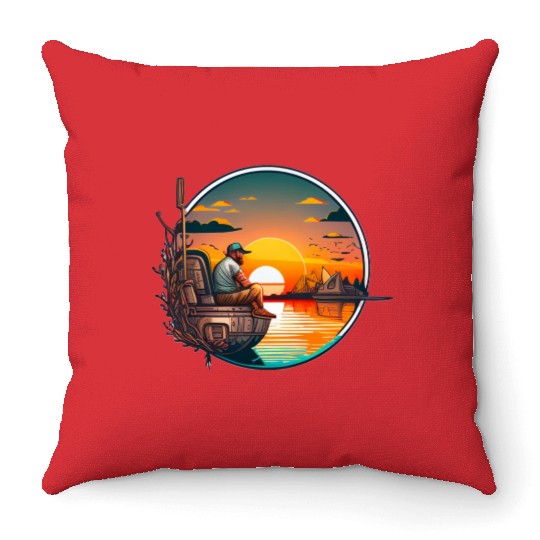 Peaceful Fishing Throw Pillows