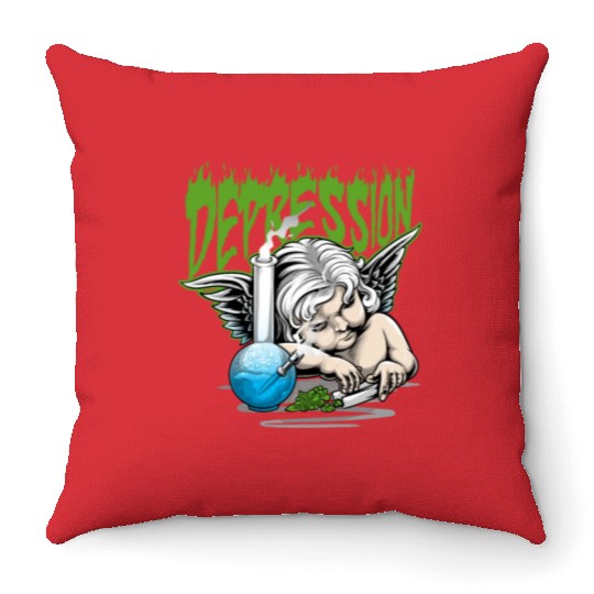 Depression Angel Throw Pillows