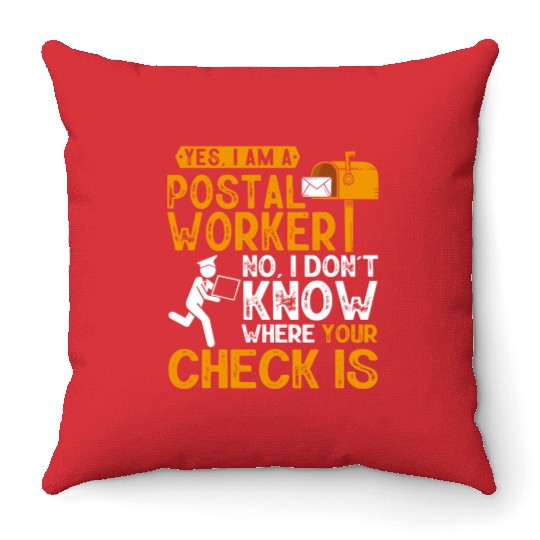 Postal Worker, Post Man Throw Pillows