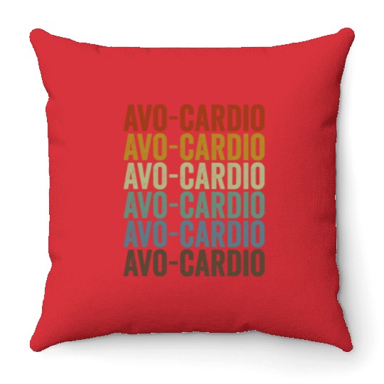 Avo-cardio Vegan Vegetable Lover Plant Based Diet Throw Pillows
