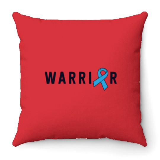 Prostate Cancer Warrior Light Blue Ribbon Dad Throw Pillows