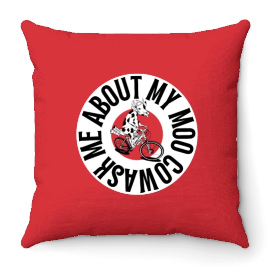 Ask Me About My Moo Cow Throw Pillows
