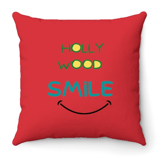 Hollywood smile Throw Pillows
