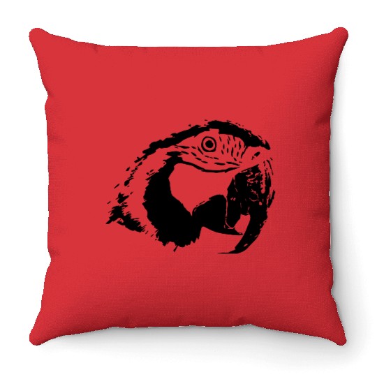 Parrot macaw Throw Pillows