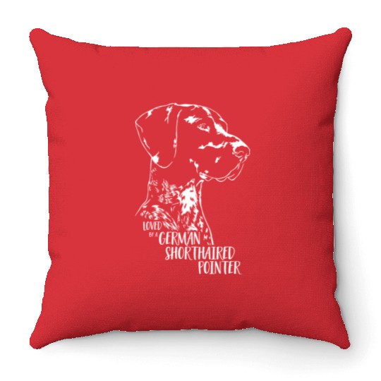 Loved by a German Shorthaired Pointer dog mom Throw Pillows