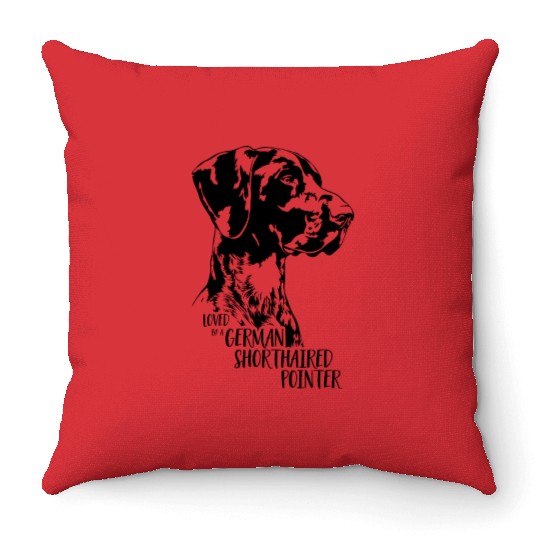 Loved by a German Shorthaired Pointer dog mom Throw Pillows