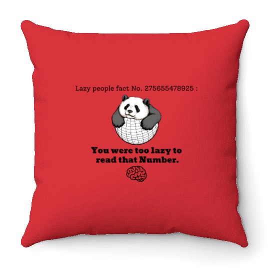 Lazy Panda - Funny Throw Pillows