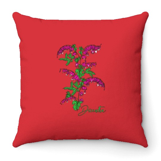 Bleeding heart flower Dicentra Bleeding heart Throw Pillows