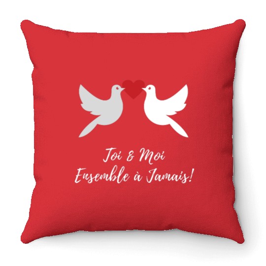 Idée cadeaux couples :Toi et moi ensemble à jamais Throw Pillows
