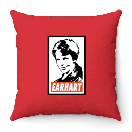 Amelia Earhart Throw Pillows