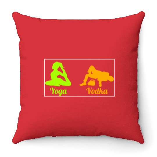 Difference Between Yoga And Vodka St Patricks Day Throw Pillows