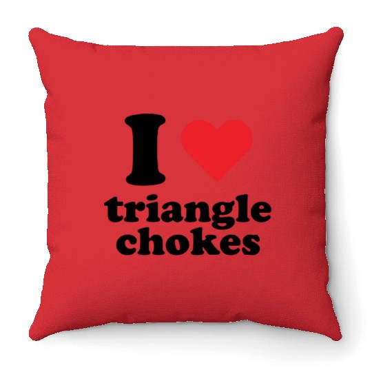 I Love Triangle BJJ Gear Throw Pillows