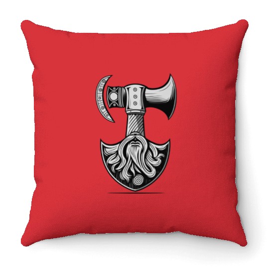 Odin Viking Ax Axe Valhalla Norman Norse Throw Pillows