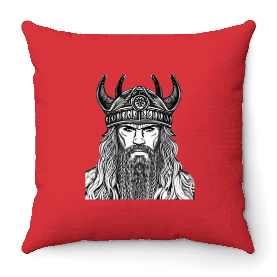 Viking Warrior Valhalla Norman Odin Throw Pillows