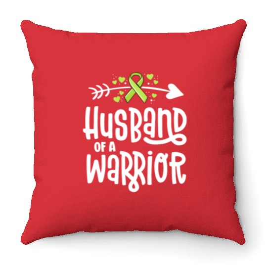 Husband Of A Warrior Lymphoma Cancer Awareness Throw Pillows