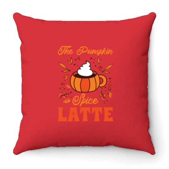 Pumpkin Spice Latte Halloween Coffee Lover Tarot Throw Pillows