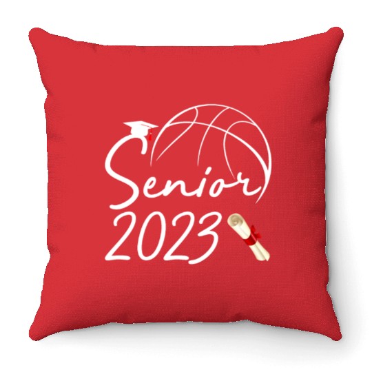 Graduate Senior Class 2023 Graduation Basketball Throw Pillows