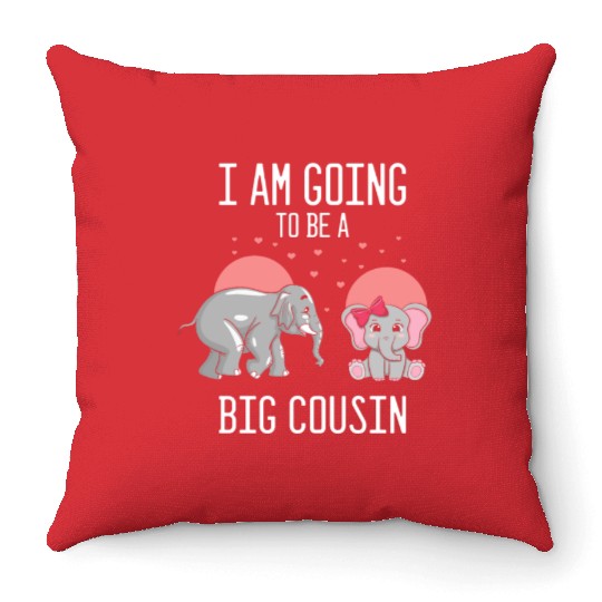 Humorous I'm Going To A Big Cousin Baby Throw Pillows