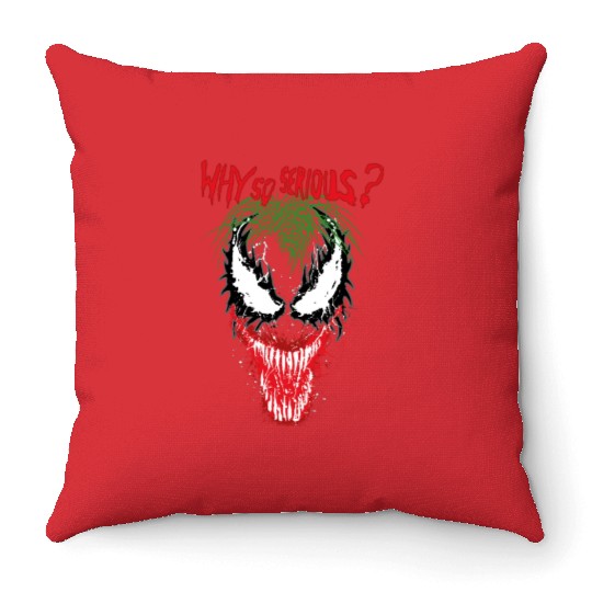 The V.e.n.o.m Joker Symbiosis Why So Serious? Throw Pillows