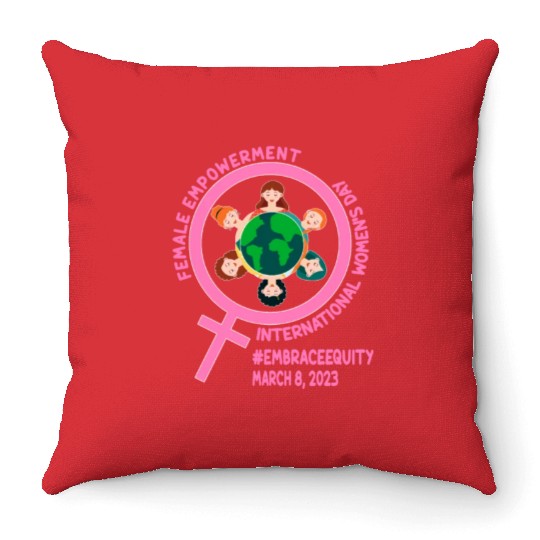 International Women's Day: Empowerment Embrace Equ Throw Pillows