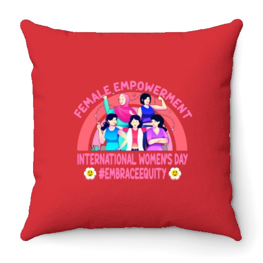 International Women's Day: Feminism Embrace Equity Throw Pillows