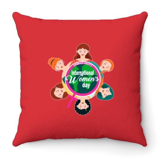 International Women's Day Theme 2023 Embrace Equit Throw Pillows