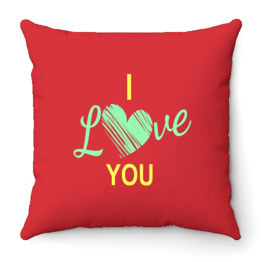 I love my Girlfriend Throw Pillows