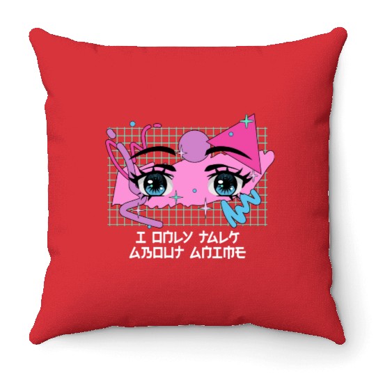 I Only Talk About Anime Kawaii Japanese Cute Japan Throw Pillows