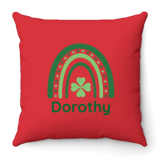 Dorothy Clover Charm Boho Rainbow Throw Pillows