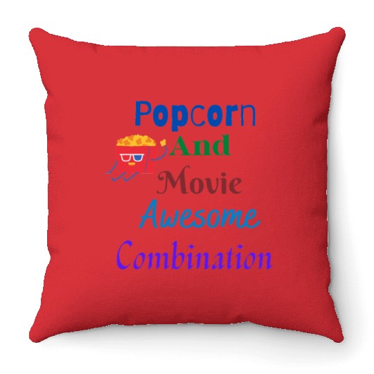 Popcorn And Movie Awesome Combination Throw Pillows
