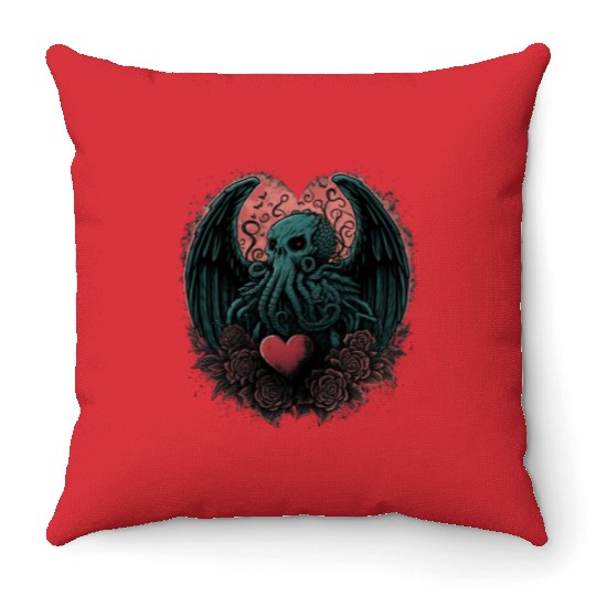 For the Love of Cthulhu Throw Pillows