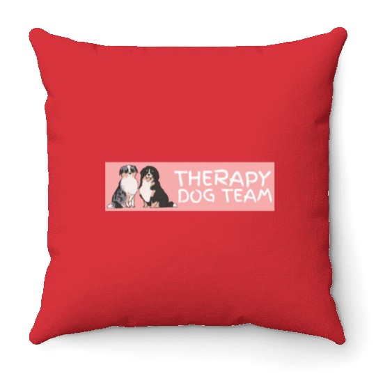 Therapy Dog Team Pet Dog Lover Mental Health Aware Throw Pillows