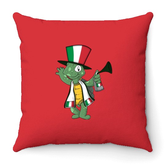 Italian Fan Turtle Throw Pillows