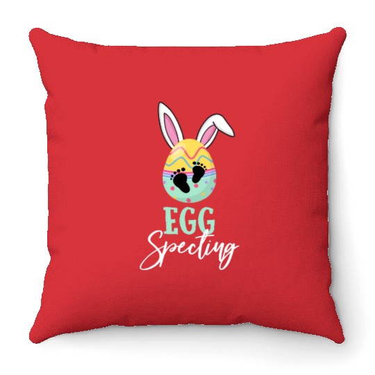 Womens Easter Pregnancy or Pregnant Mom To Be Throw Pillows