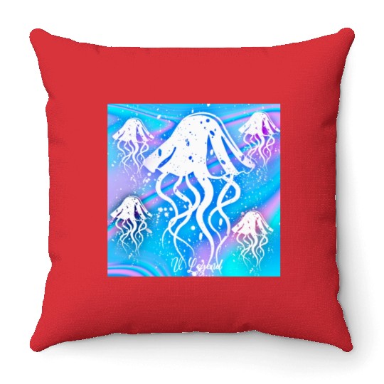 V-Legend: Fantasy Jellyfish Throw Pillows