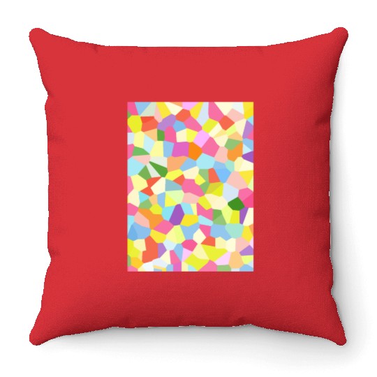 Bright Colored Crystals. Crystal Pattern Throw Pillows