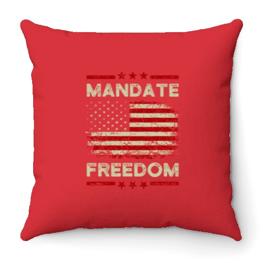 Mandate Freedom idea American Flag Support Medical Throw Pillows