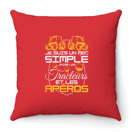 Simple Guy Like Tractor Driver Farmer Throw Pillows