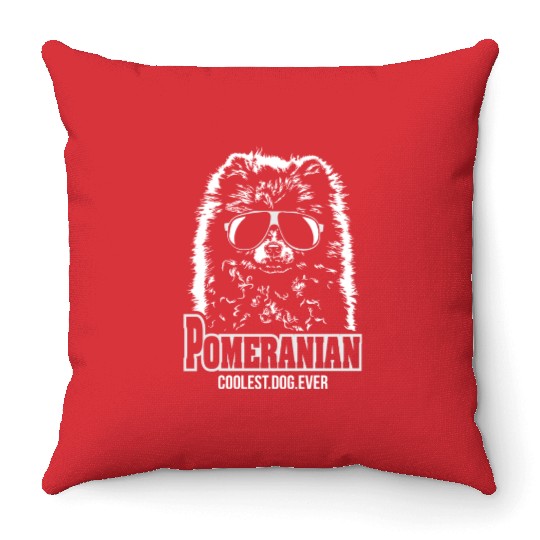 Pomeranian dog coolest dog ever dog mom Throw Pillows